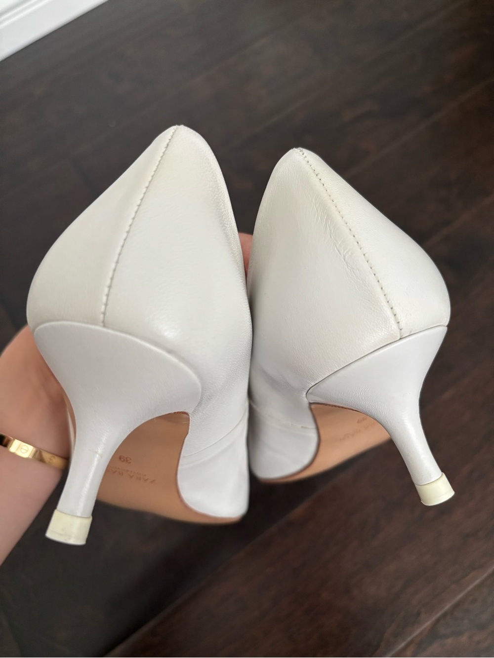 Zara Pointed-Toe Heels in White - Picture 4 of 8